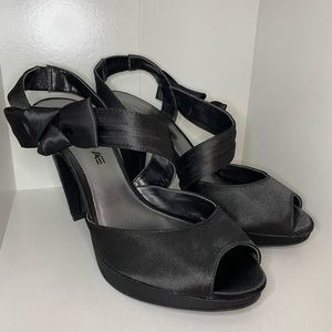 Satin Bow Heels